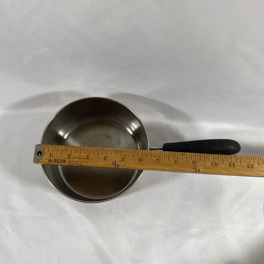 1801 Revere Ware 1 1/2 Qt Copper Bottom Pot Lid Clinton 98 f Stainless *Crack*